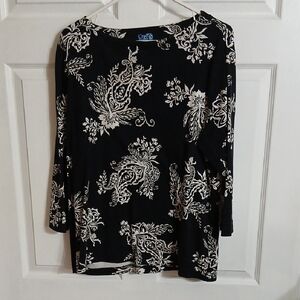 Croft & Barrow Black and White Long Sleeve Top